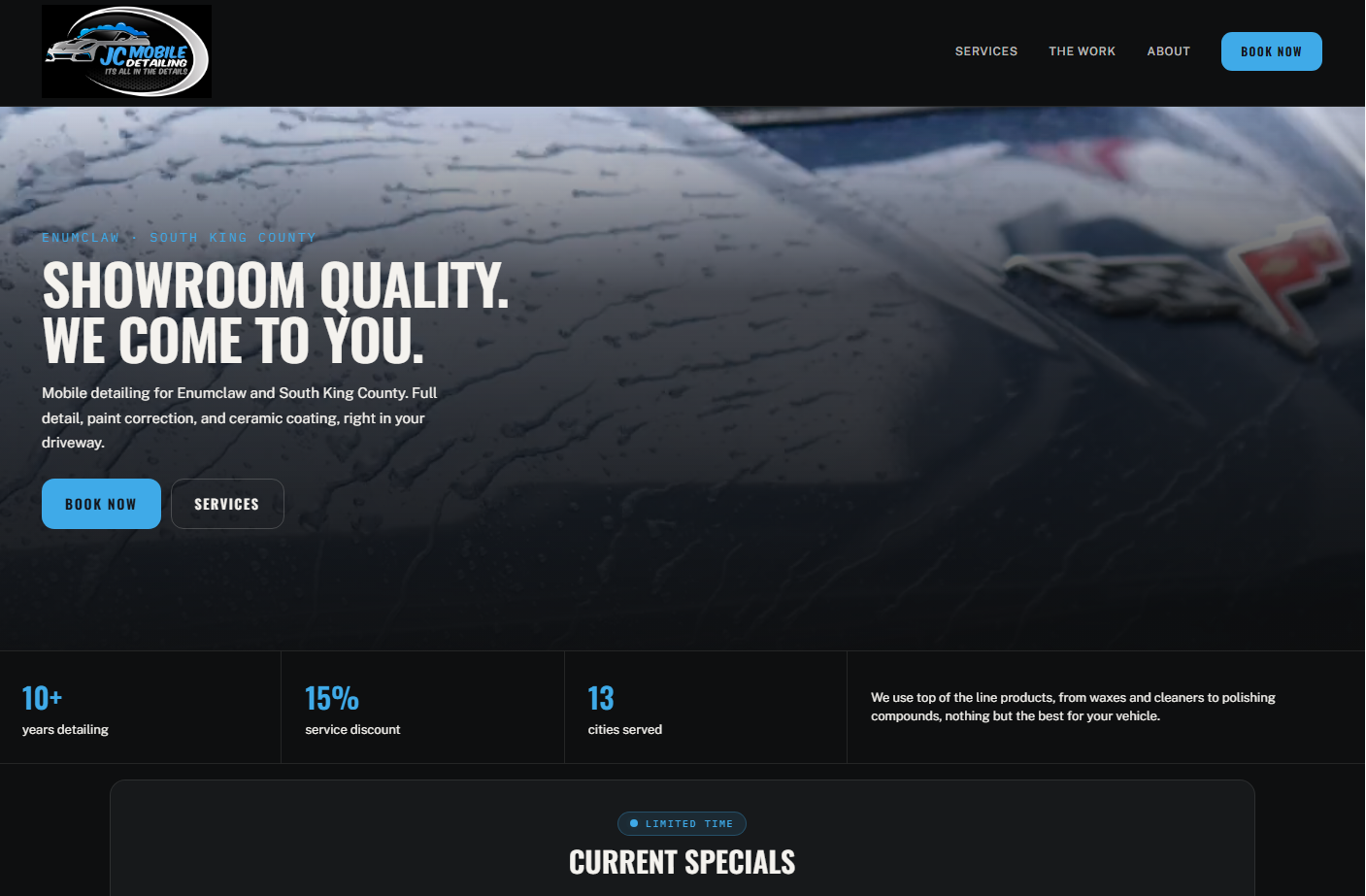 JC Mobile Detailing website